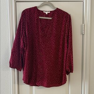 Fun 2 Fun Red Polka Dot Relaxed Blouse